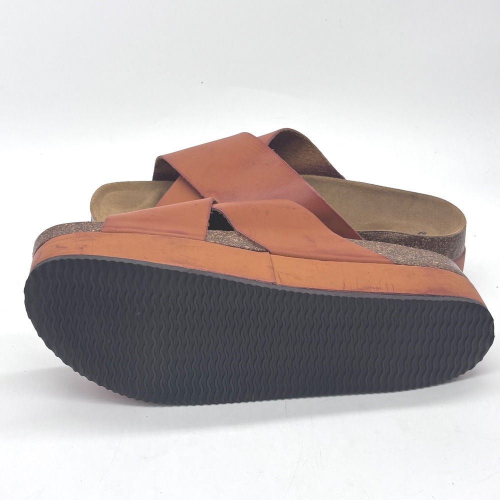 Free People Sidelines Leather Platform HoneyBrown Sandals Women US Size 9 EU 40 - Picture 8 of 10